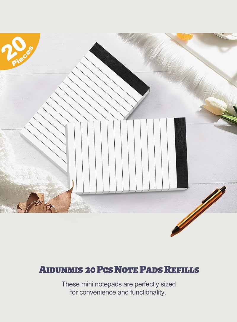Aidunmis 20 حزمة من دفاتر الملاحظات الصغيرة التي تُعبأ وسادات المذكرات مقاس 3 × 5 بوصات مبطنة للكتابة مع 30 ورقة من ورق الملاحظات في كل وسادة عبوات دفتر ملاحظات صغيرة الحجم لتدوين الملاحظات والتذكيرات والتخطيط التنظيمي - Image 5